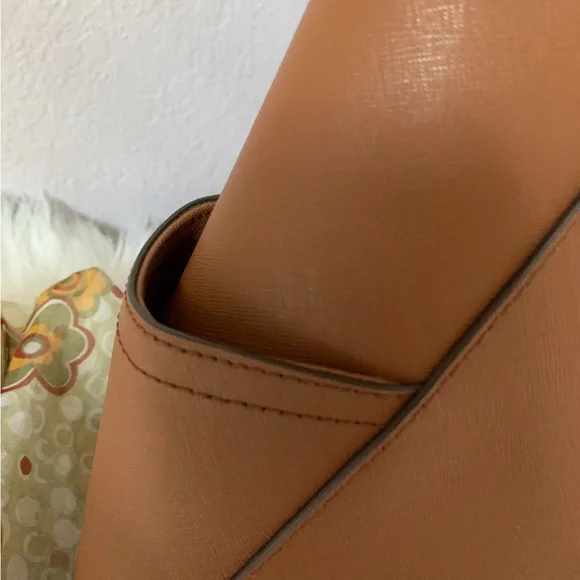 Michael Kors Brown Leather Tote with Gold Accents - Picture 5 of 10